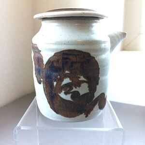 David Norton Studio Pottery Teapot Kyusu Side‎ Handle Signed Classic Brutalist